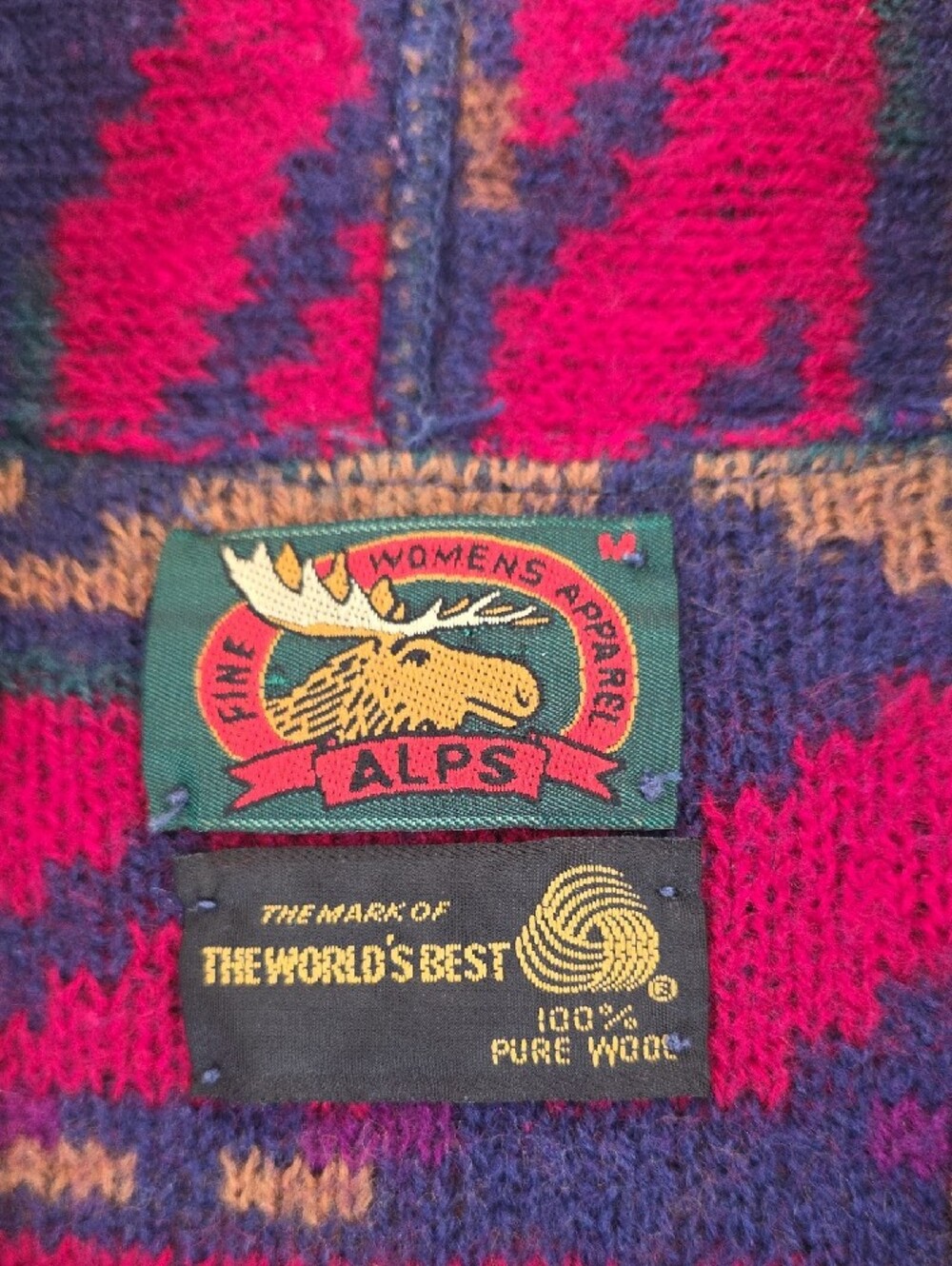 Multi Color Southwestern Aztec Open Front Jacket Wool 2 Button Vest Medium - Picture 8 of 13